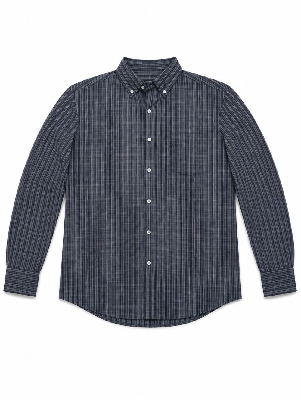 Chaps Men's XL Charcoal Gray Plaid Long Sleeve Button Down Shirt